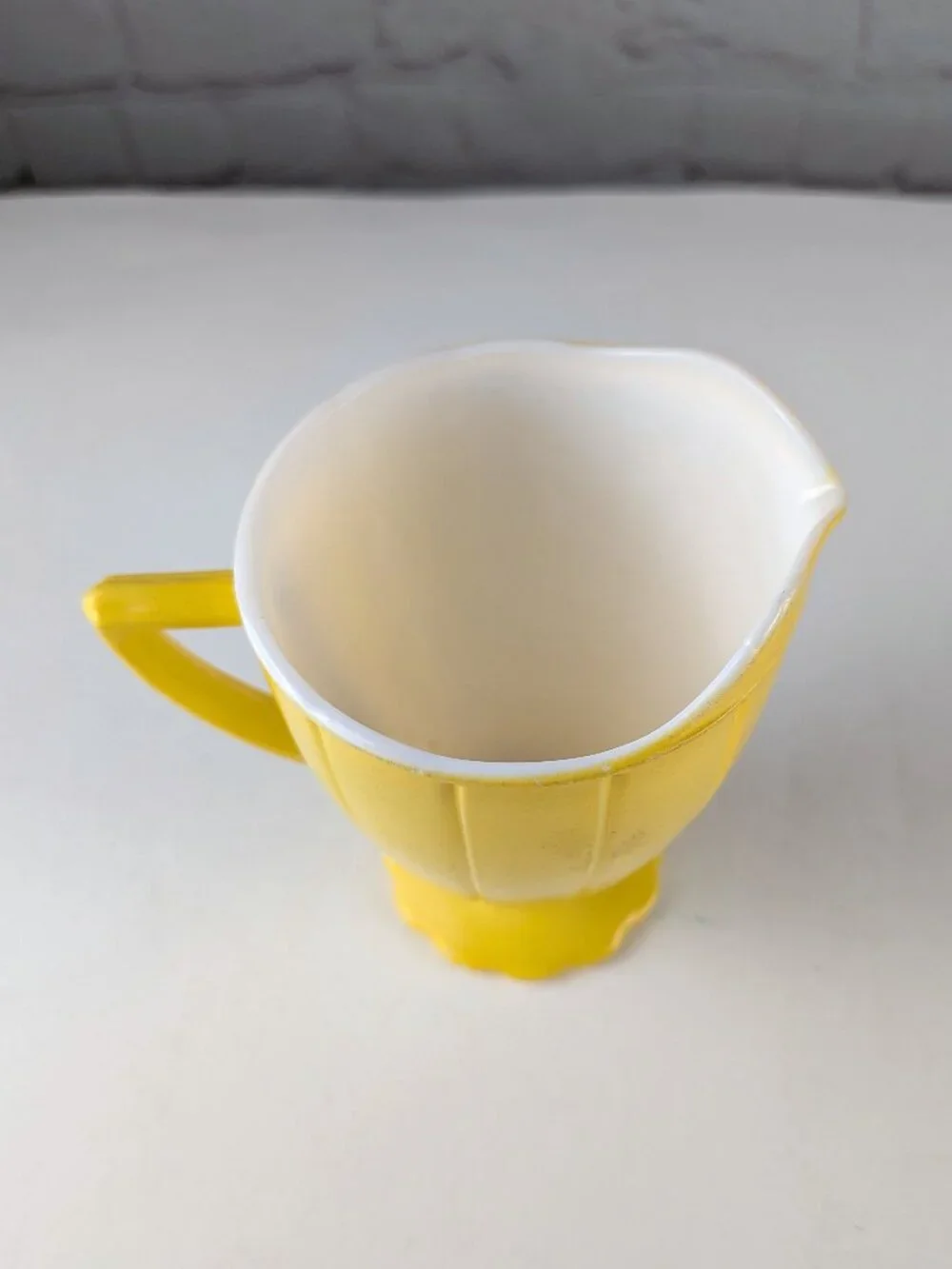 Vintage 40s/50s Hazel Atlas Creamer Yellow Milk Glass